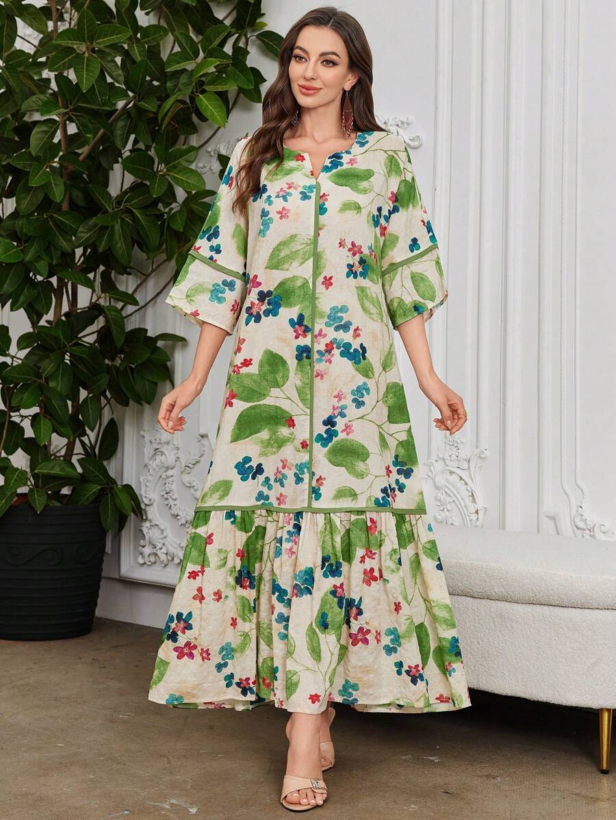 Flora | Floral Print Ruffle Dress