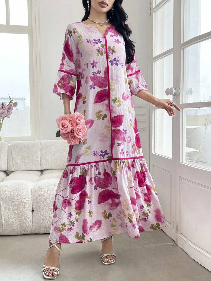 Flora | Floral Print Ruffle Dress