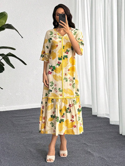 Flora | Floral Print Ruffle Dress