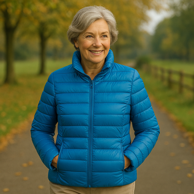 Freja Padded Mid-Season Jacket | Heavenly Blue