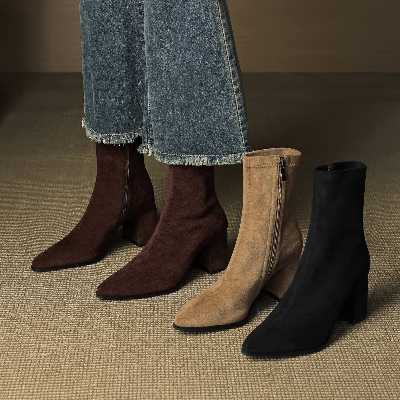 Zara | Luxe Suede Ankle Boots