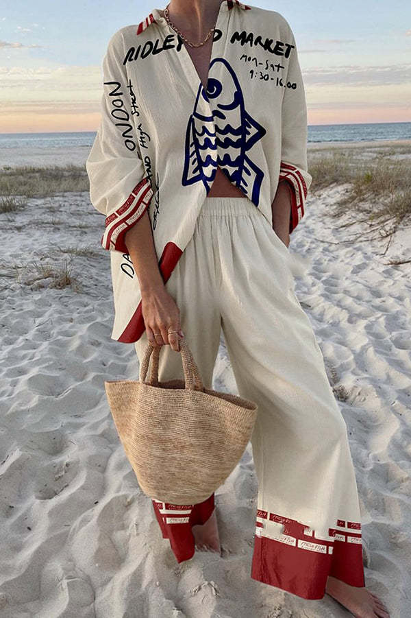 Printed Blue Fish Set