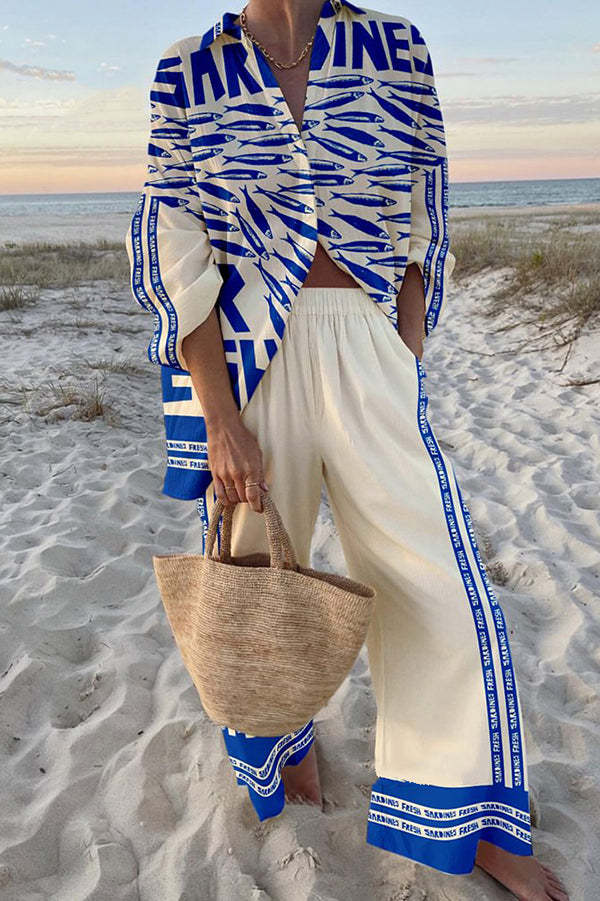 Printed Blue Sardines Set