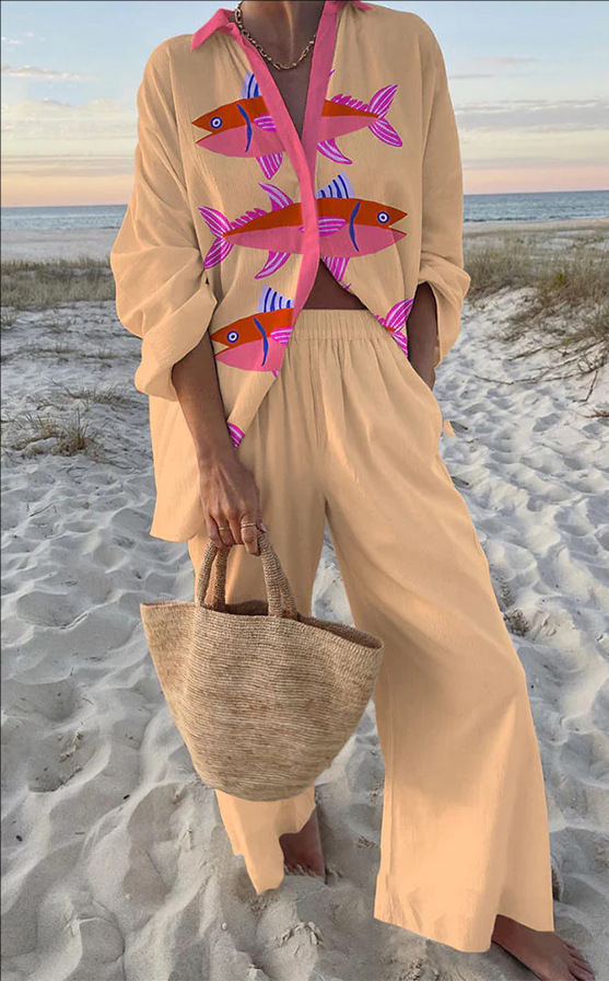 Printed Pink Fish Set