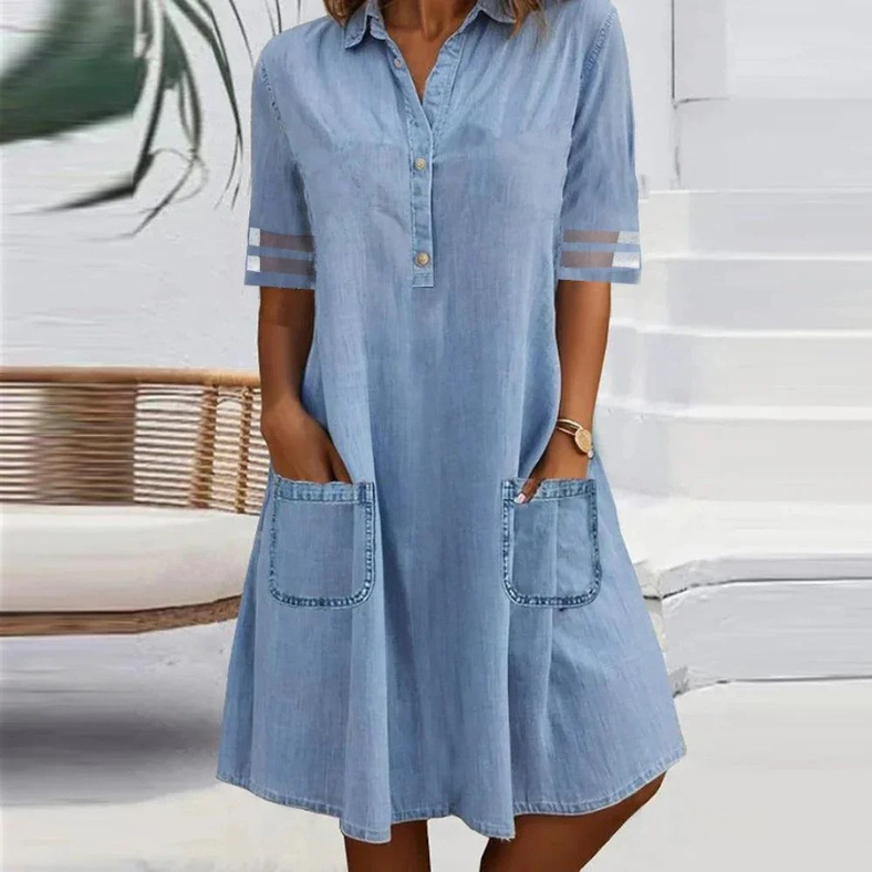 Cleo | Chic Denim Midi Dress