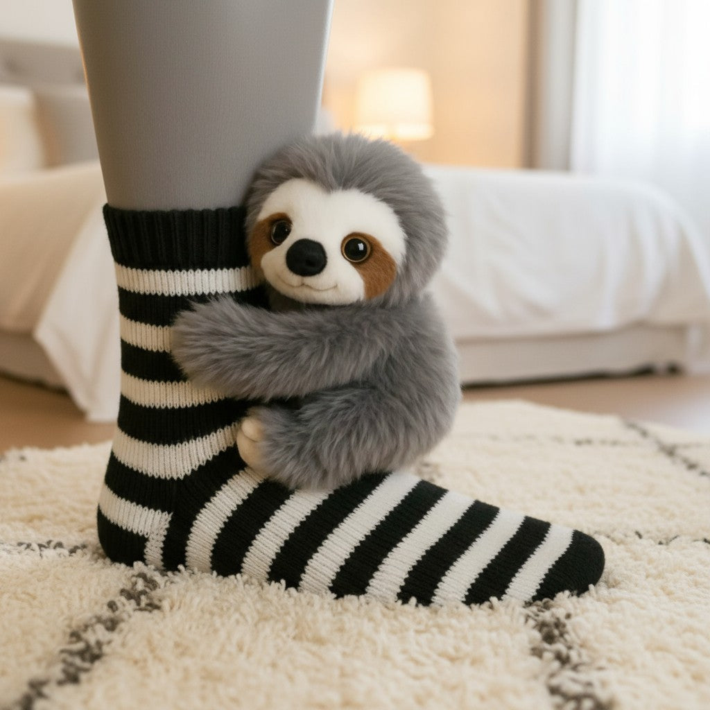 Sloane | Cozy Striped Sloth Socks