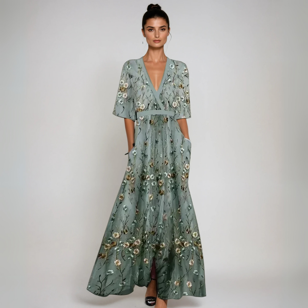 Jamie | Elegant Maxi Dress with Floral Pattern