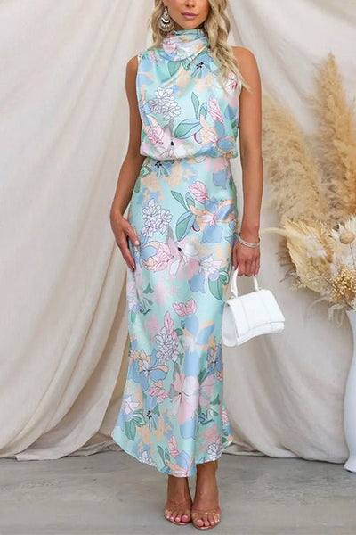 Georgia™ | Satin Maxi Dress with Print