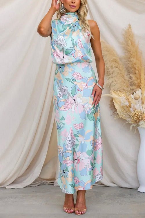 Georgia™ | Satin Maxi Dress with Print